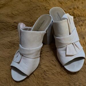 Christian Siriano Pale Pink Open-Toe Mules